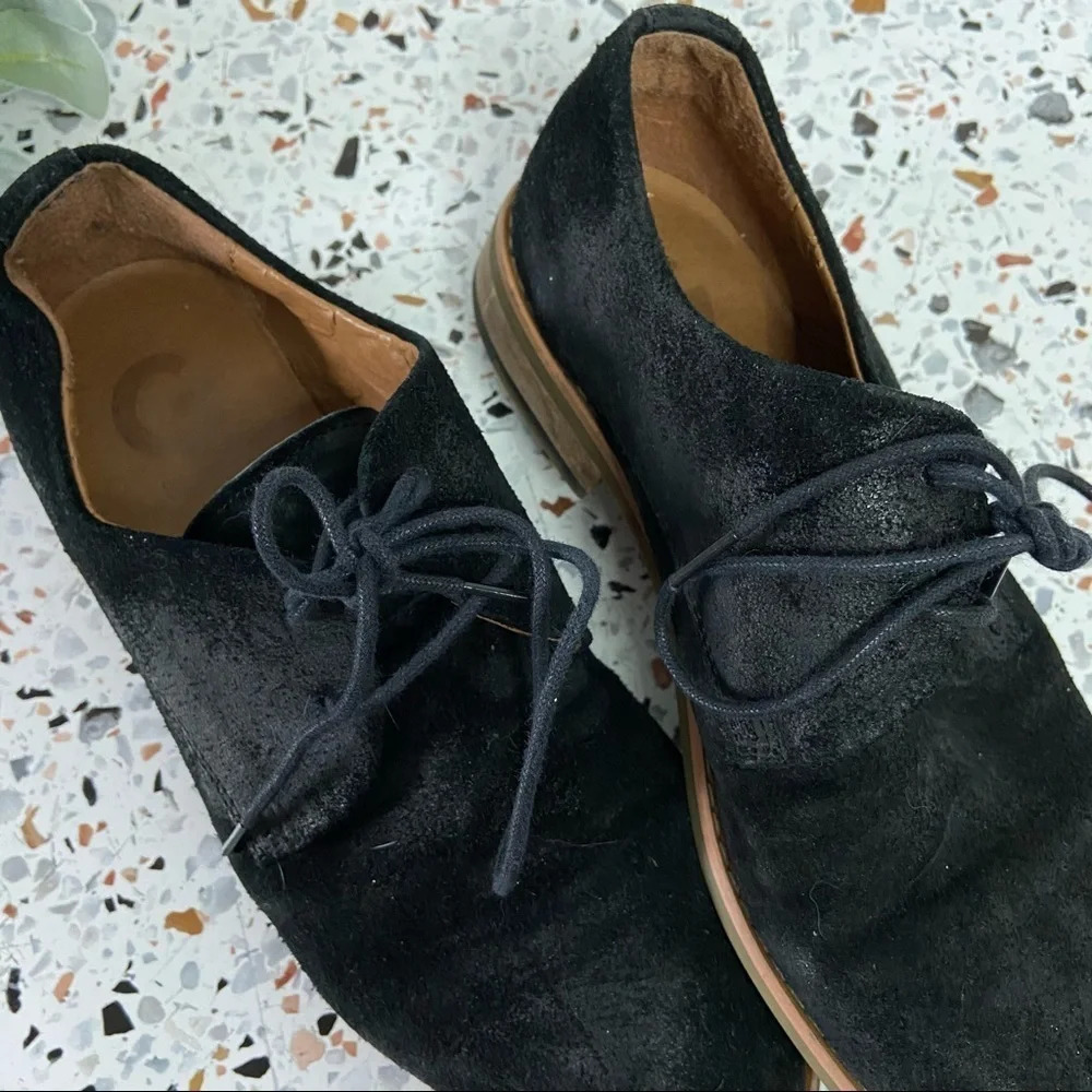 GUESS Joshua Black Oxford Shoes Suede Lace-Up Mens Derby Size 7.5US - Picture 5 of 8